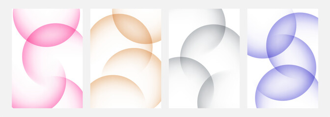 Leinwandbilder - Set of color gradient round shapes. Futuristic abstract backgrounds with light soft colored spheres for creative graphic design. Vector illustration.