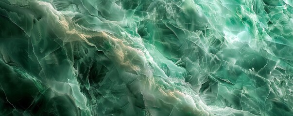Wall Mural - Smooth, polished jade texture with subtle patterns, 4K hyperrealistic photo