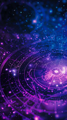 Wall Mural - Cosmic Astrological Chart with Glowing Connections	