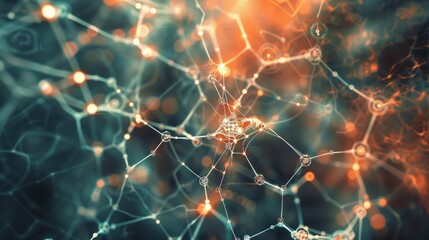 Wall Mural - digital abstract background ,human brain's neural networks,