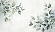 © JH - background with leaves，White Watercolor Paper in the Style of Japanese Woodblock Prints. Minimalistic Plain White Background.