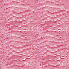 Wall Mural - Seamless pattern with light pink crocodile leather texture.