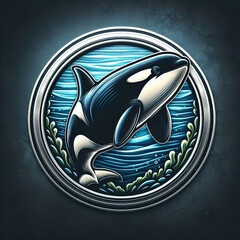 Whale logo and symbol for world ocean day