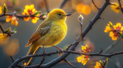 bird and flowers HD 8K wallpaper Stock Photographic Image  