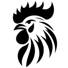 Wall Mural - Rooster head logo silhouette