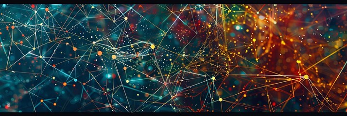 Wall Mural - An abstract image depicting a neural network, showcasing its complex structure and intricate connections. Generative AI