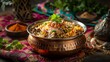 © GoodRNG - Flavorful Indian lamb biryani served in a copper pot