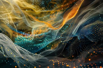 Leinwandbilder - An abstract visualization of big data, showcasing intricate and dynamic information streams and digital interfaces representing AI data processing. Generative AI