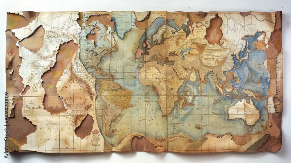 Trace the history of cartography and the evolution of world maps Stock ...