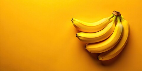 Poster - Bananas on a vibrant yellow background with isolated copy space for design mockup, bananas, yellow, background, isolated