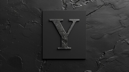 Wall Mural - A simple black and white photograph of the uppercase letter Y