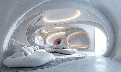 Wall Mural - Luminous Vortex A Futuristic Twist on Interior Design