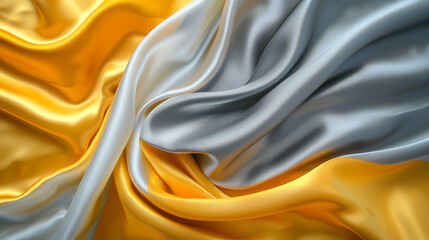 Wall Mural - Yellow and Grey silk background