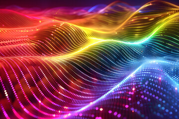 Wall Mural - Internet wave signal technology background, dark background