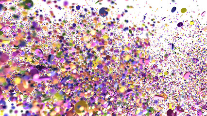 Wall Mural - Multicolored paper confetti on transparent background. Realistic confetti flying. Colorful scattered items to holiday decorations.