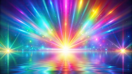 Wall Mural - Abstract background with holographic rainbow flare, rainbow, holographic, abstract, background, colorful, light, vibrant