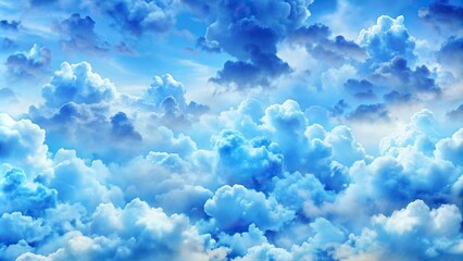 Wall Mural - Blue clouds blending seamlessly in the sky texture, blue, clouds, sky, texture, seamless, background, aerial, nature