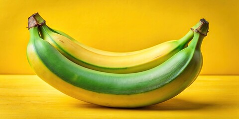 Close-up of a ripe yellow and green banana, fresh, fruit, tropical, organic, healthy, snack, yellow, green, vibrant, peel