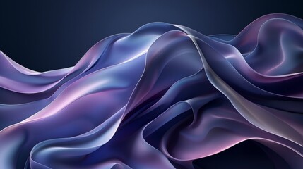 Wall Mural - A long purple fabric with a wave pattern