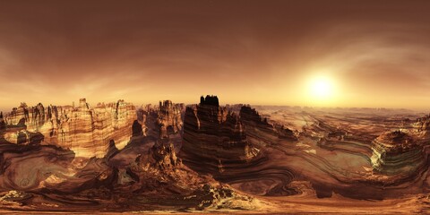 Wall Mural - mars, hdri, environment map , round panorama, spherical panorama, equidistant projection, 360 high r