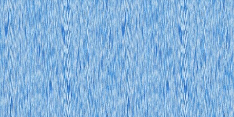 Wall Mural - Indigo ikat dye stripe marled seamless border. Asian style wavy distort weave print banner in modern blue white.