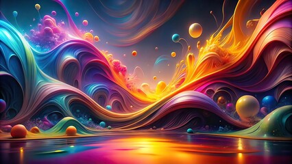Wall Mural - Cinematic abstract shapes in different colors, cinematic, abstract,shapes, colors, geometric, design, visuals, digital