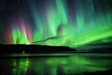 Wall Mural - The allure of the northern lights, dancing in a spectacle of natural wonder