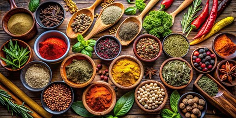 A concept of enhancing the flavors and health benefits of dishes by incorporating herbs and spices