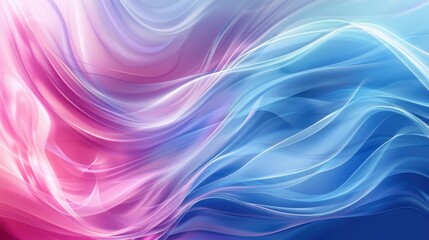 Wall Mural - A long, curvy line of blue and pink colors. The colors are very bright and vibrant