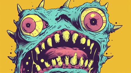 Sticker - A zany three eyed monster from a comic book