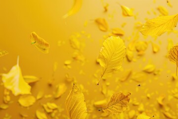 Canvas Print - Yellow Leaves Flying