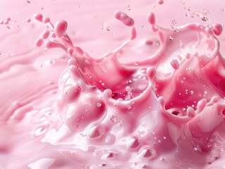 Canvas Print - Pink Liquid Splash on Pink Surface