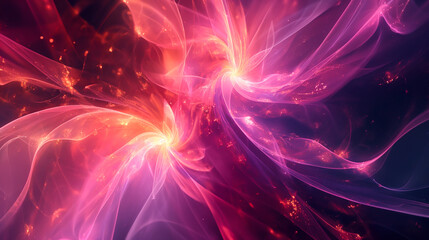 Wall Mural - Abstract flowing pink and purple energy waves creating a sense of cosmic depth, ideal for themes of creativity, science fiction, and spirituality