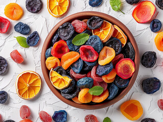 Wall Mural - Bowl of Mixed Dried Fruits and Citrus Slices