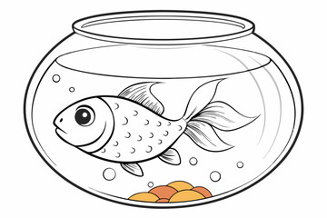 Fish glass fishbowl aquarium vector illustration