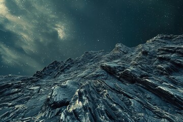 Wall Mural - Rocky Mountain with Starry Sky
