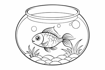 Fish glass fishbowl aquarium vector illustration
