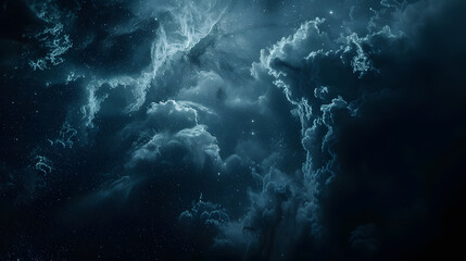 Wall Mural - A dark sky with clouds and stars