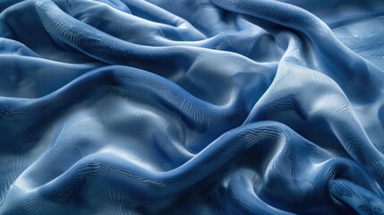 Sticker - Blue woven silk fabric with fluffy texture and decorative pattern