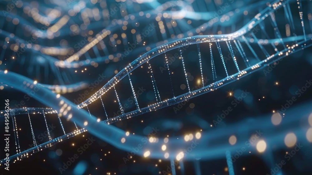 Human DNA double helix seamlessly transforming into AI circuitry ...