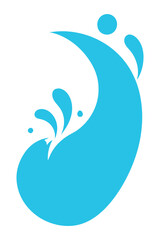 Wall Mural - Abstract Water Droplet Vector Logo Design with Splash Elements in Light Blue Color