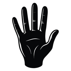 Wall Mural - Detailed vector illustration of a human hand silhouette with precise outlines and curves, suitable for design projects, logos, and educational purposes