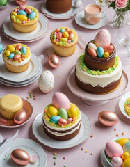 Wall Mural - Indulgent Easter Treats: Sweet and Decadent Desserts to Delight Your Taste Buds