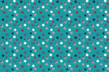 Seamless vector isolated pattern Red blue white stars Perfect print children's fabrics Bed linen Wrapping paper Typography design Tablecloths Scrapbooking Cardmaking Baby USA color Star stripe Stripes