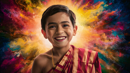 Wall Mural - Cinematic Vibrance Indian Beauty in Sari