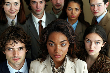 Wall Mural - A group of people are standing in a line