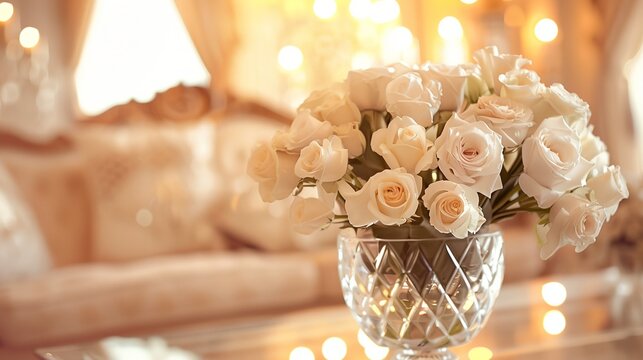 a vase filled with white flowers on top of a table