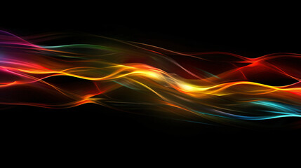 Poster - Vibrant abstract waves on a dark backdrop symbolizing energy, motion, and vitality