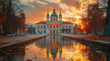 Wall Mural - Capture the grandeur of Ljubljana, Slovenia created with Generative AI technology