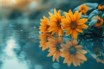 Canvas Print - Yellow Flowers on Table